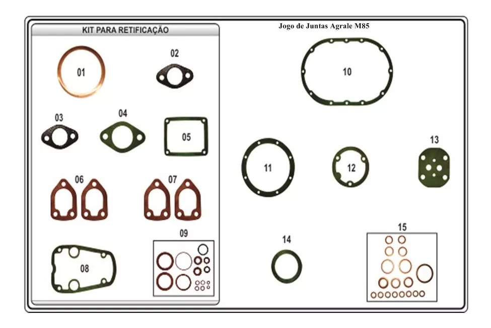 JOGO DE JUNTAS JUNTAS AGRALE M90 - 7006.099.004.00 4P - PARANA